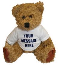 Your message here printed teddy bear